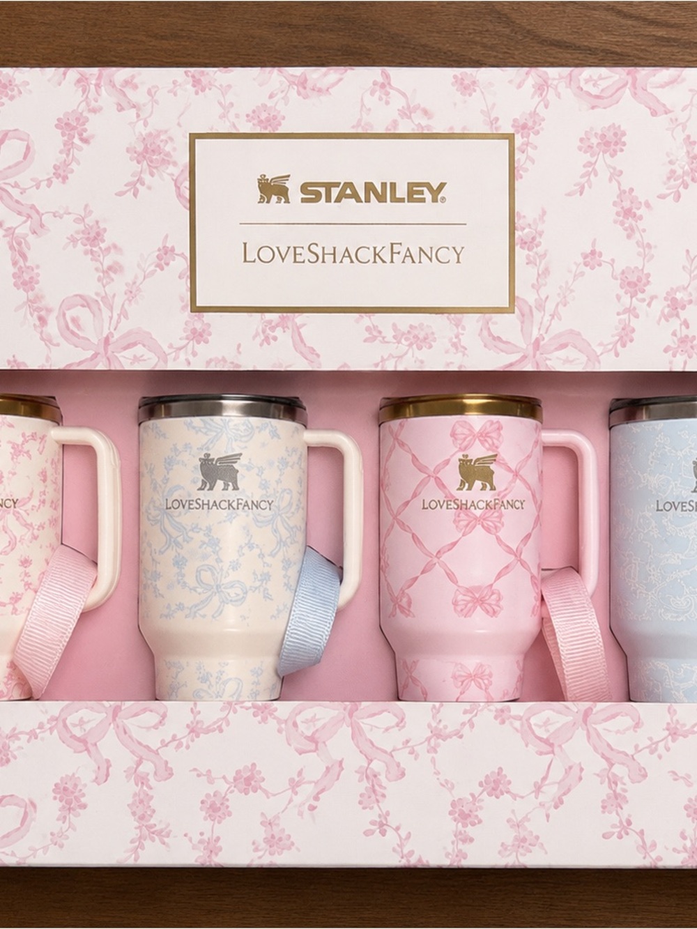 Stanley Floral Ornament Set - Pink, Cream & Pale Blue LoveShackFancy
